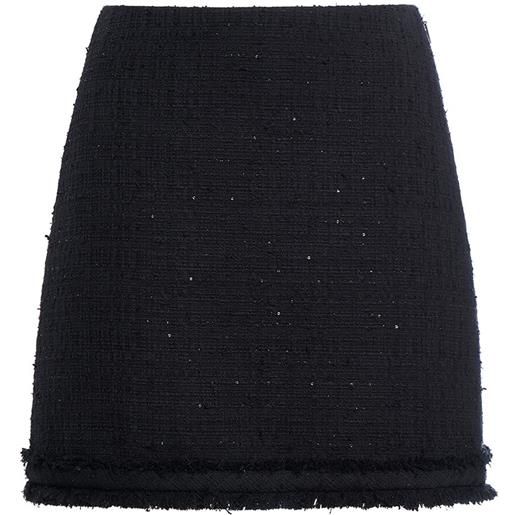 VERSACE minigonna in tweed di misto cotone lucido