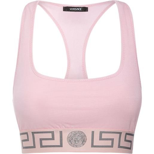 VERSACE top in jersey stretch con greca