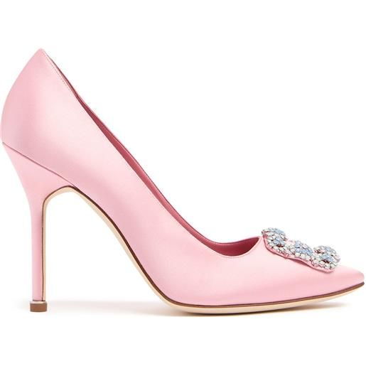 MANOLO BLAHNIK décolleté hangisi in raso 105mm