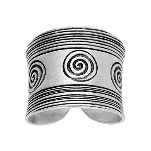 81stgeneration anello donna argento fine. 999 tribal karen hill inciso spirale stampare regolabile
