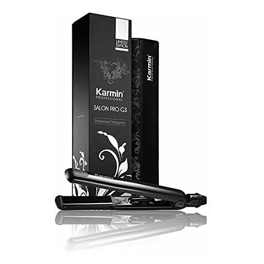 Karmin Professional g3 piastra per capelli professionale rivestimento in ceramica e tormalina, nero