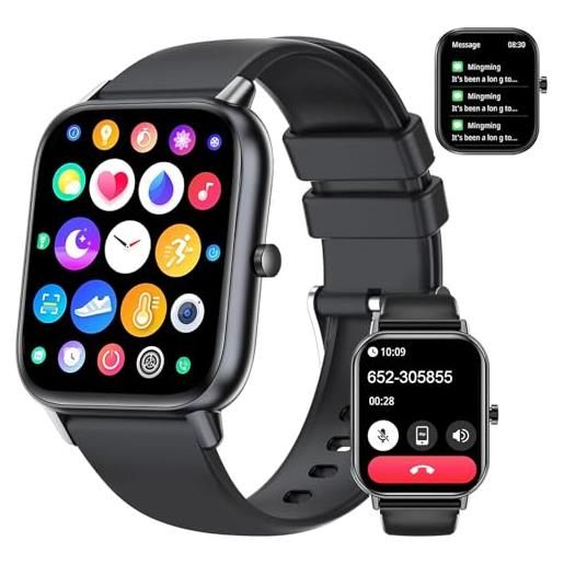 Choiknbo smart watch 1.7 full touch screen con risposta alle chiamate/quadrante ip67 impermeabile fitness tracker orologio intelligente uomini donne con sonno/cardiofrequenzimetro per android/ios