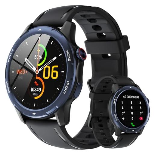Gerpeng smartwatch uomo chiamate bluetooth - 1,32 schermo circolare orologio smart watch con cardiofrequenzimetro/spo2/contapassi/monitoraggio del sonno, 110+ modalità sportive per android ios