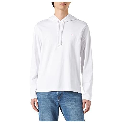 Tommy Hilfiger lightweight hoodie felpa con cappuccio, white, s uomo