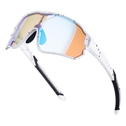 ROCKBROS occhiali da sole ciclismo, protezione uv400, occhiali fotocromatici per bici mtb bambini ragazzi, occhiali sportivi per ciclismo running, tr90+pc