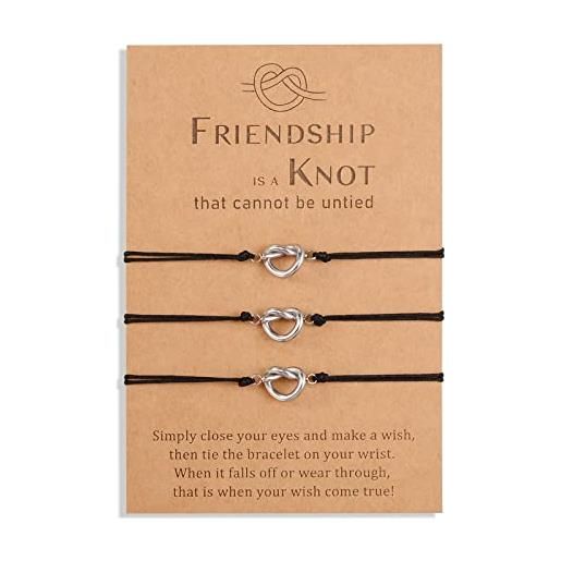 CheersLife 3 pezzi braccialetti dell'amicizia infinito nodo d'amore per sempre braccialetto a distanza abbinata gioielli di compleanno regali per le donne sorelle ragazze braccialetto migliore amico