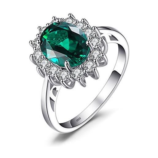 JewelryPalace anello kate middleton, principessa diana william sintetico zaffiro smeraldo anelli donna argento 925, anniversario promessa fidanzamento anello donna, gioielli donna