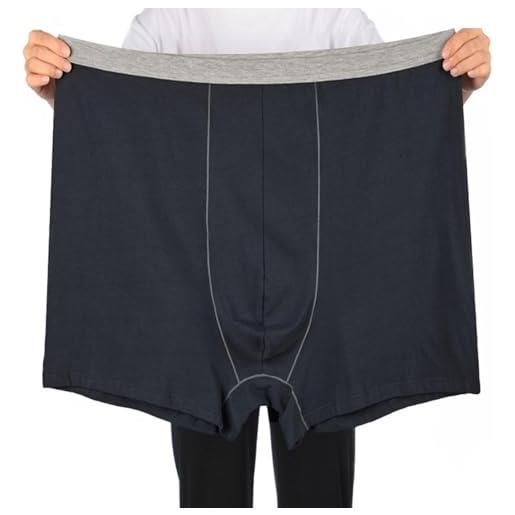 ZPLMIDE boxer da uomo taglie forti, boxer oversize da uomo in cotone senza cuciture, a vita alta, boxer traspiranti (35-210 kg), blu a -3 pezzi, 8xl(130-140kg)