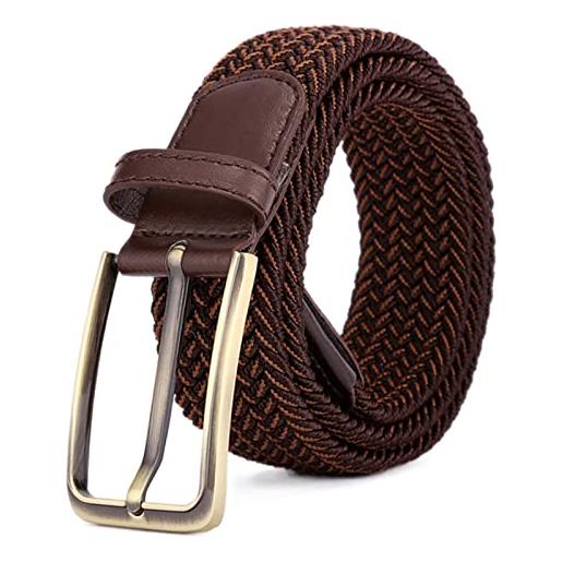 Cycat cintura da uomo cintura elastica disponibile cintura elasticizzata a righe cintura intrecciata con fibbia ad ardiglione in vita casual