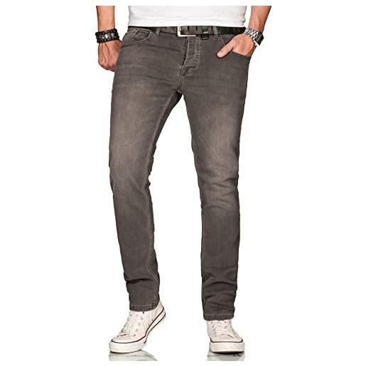 Alessandro Salvarini a. Salvarini designer jeans da uomo regular slim fit style jeans stretch blu scuro lavato. 38 w/36 l