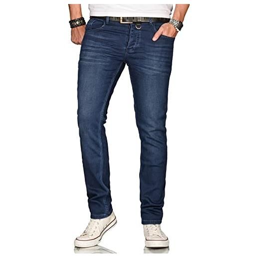 Alessandro salvarini jeans da uomo, slim fit, jeans elasticizzati, jeans lavati, grigio slavato, 29w x 30l