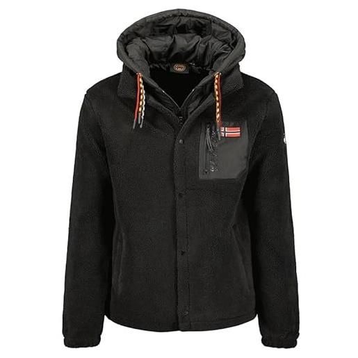 Geographical Norway ugovanh men - giacca in pile uomo con zip - abbigliamento caldo comodo - felpa maniche lunghe resistente - maglione invernale ideale autunno inverno (nero xl)