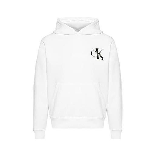 Calvin Klein felpa color monogram graphic hoodie s bianco