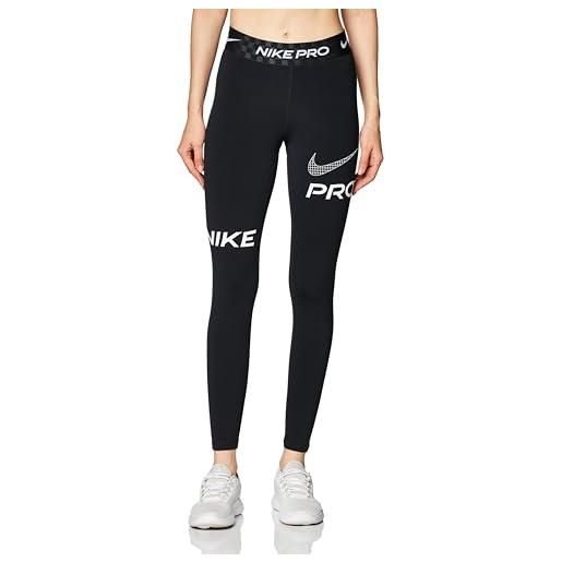 Nike dx0080-010 w np df mr grx tght pantaloni sportivi donna black/iron grey/white xs