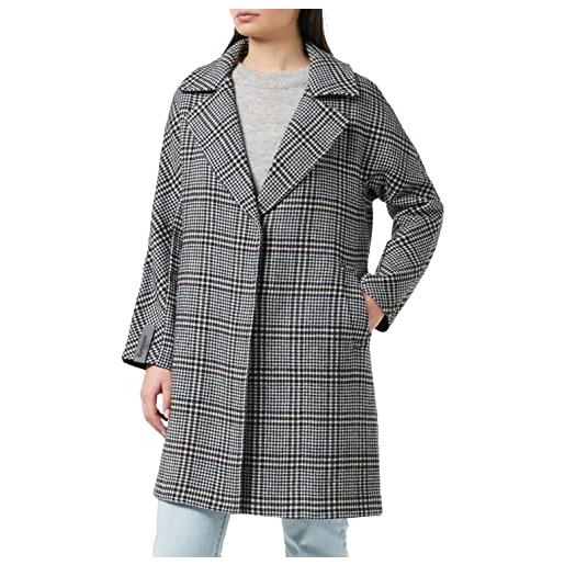 Superdry koben wool coat giubbotto, nero (black check q22), l (taglia produttore: 14) donna