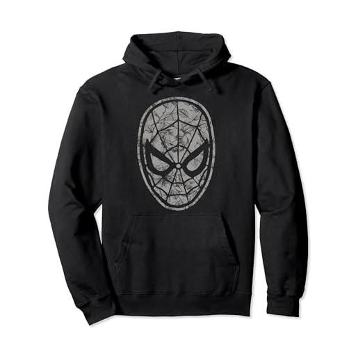 Marvel spider-man grayscale floral print felpa con cappuccio