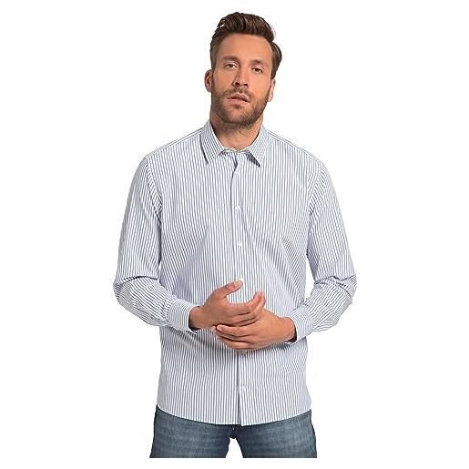 JP 1880 camicia da lavoro, a maniche lunghe, a righe, non necessita di stiratura, colletto kent, vestibilità comoda, azzurro, xxl uomo