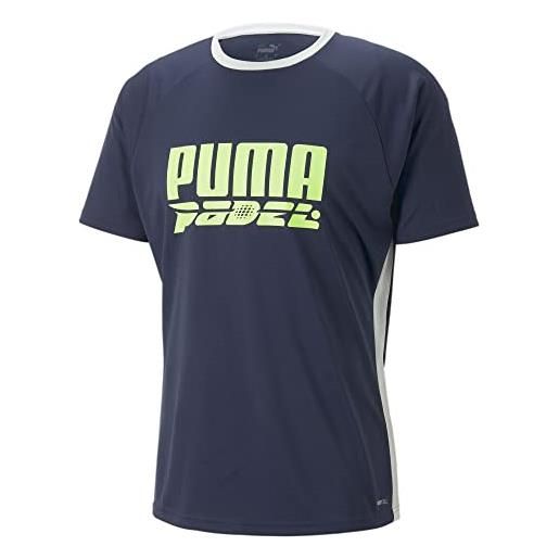 PUMA t-shirt teamliga padel logo da uomo m navy blue