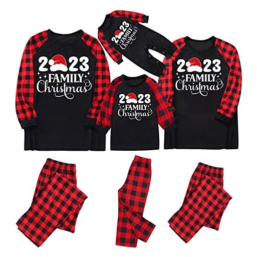 Surttan natale pigiama natale famiglia con neonato natale felpa pantaloni pigiameria set da natalizio tuta famiglia pigiama di natale festa completo natale christmas pajamas