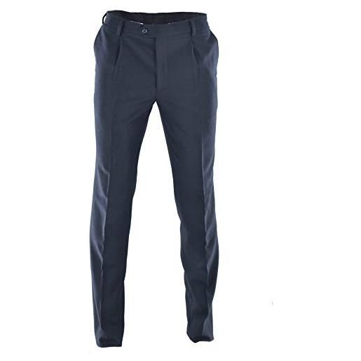 Classic Men pantaloni uomo classico lana invernale tasche laterali - blu, 54