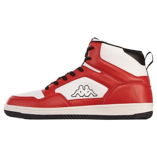 Kappa codice stile: 243391 alid unisex, scarpe da ginnastica adulto, bianco rosso, 36 eu