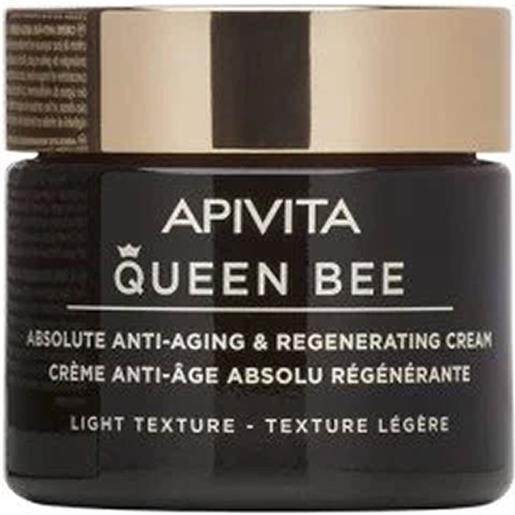 Apivita queen bee - crema anti età assoluta e rigenerante texture leggera, 50ml