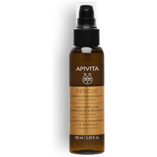 Apivita Capelli apivita intense repair - rescue olio protettivo capelli argan e olive, 100ml
