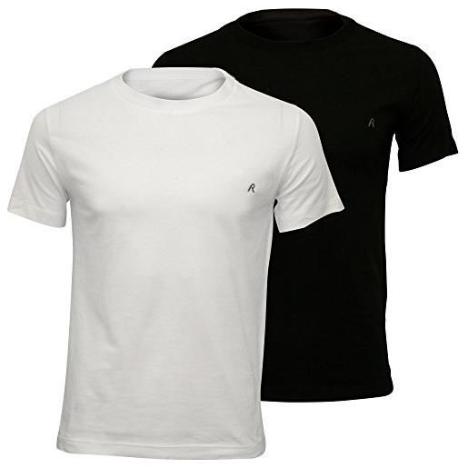 REPLAY m3588.000.22602, t-shirt, uomo, white-black 040, s