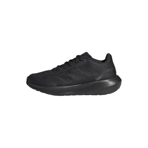 adidas runfalcon 3 lace shoes, sneakers unisex - bambini e ragazzi, core black gold met better scarlet, 31 eu