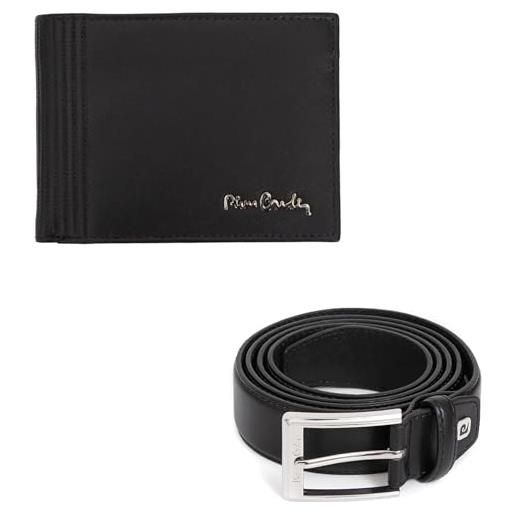 PARURE SET REGALO CINTURA UOMO 4 CM PORTACHIAVI E PORTA CARTE IN