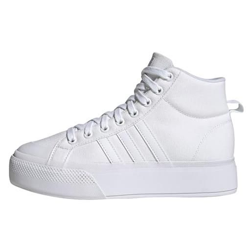adidas bravada 2.0 platform mid shoes, sneaker donna, ftwr white ftwr white chalk white, 42 2/3 eu