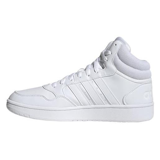 adidas hoops 3.0 mid classic vintage, sneakers uomo, ftwr white ftwr white ftwr white, 42 eu