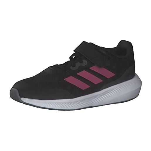adidas runfalcon 3.0 elastic lace top strap, sneakers unisex - bambini e ragazzi, core black pulse magenta grey six, 29 eu