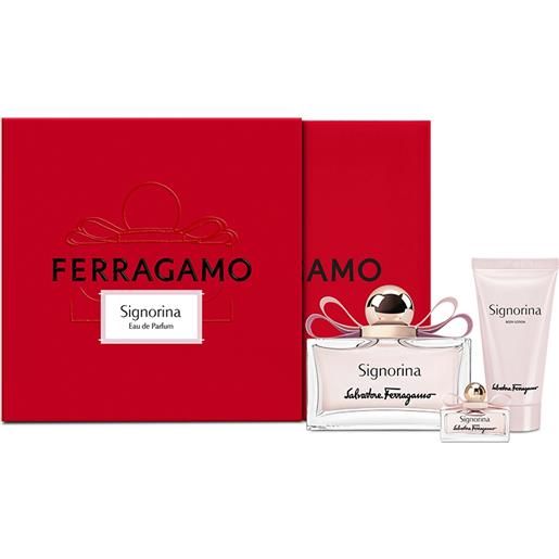 SALVATORE FERRAGAMO signorina eau de parfum 100 ml + body lotion 50 ml + miniatura 5 ml