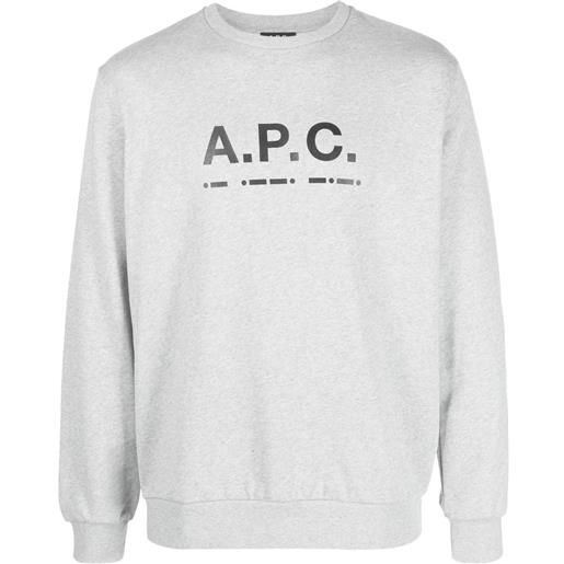 A.P.C. felpa con stampa - grigio