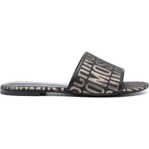 Moschino sandali con effetto jacquard - nero