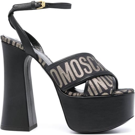 Moschino sandali con effetto jacquard - nero