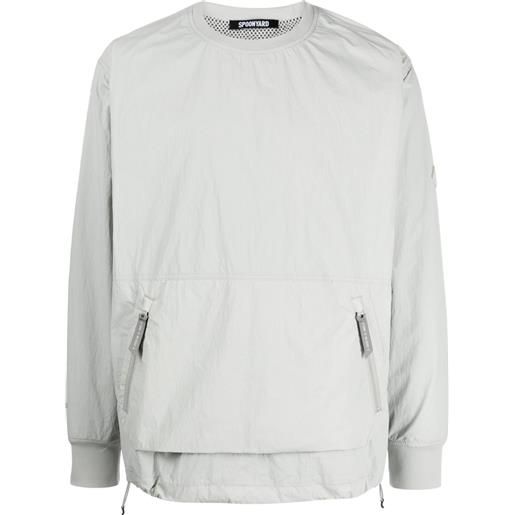 Spoonyard felpa girocollo con zip - grigio