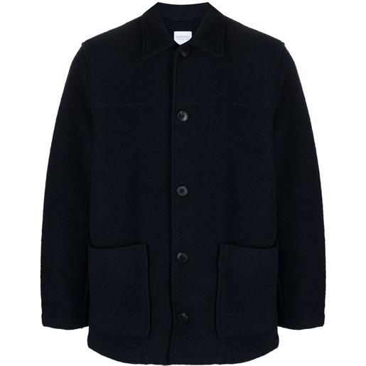 Sunspel giacca-camicia con colletto ampio - blu