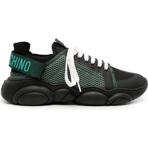 Moschino sneakers con inserto a rete - nero