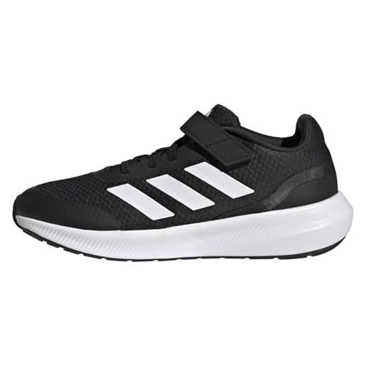 adidas runfalcon 3.0 elastic lace top strap, sneakers unisex - bambini e ragazzi, ftwr white core black ftwr white, 34 eu