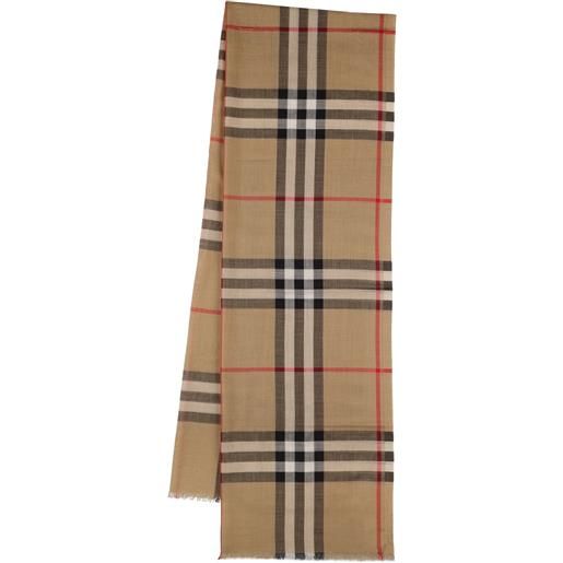 BURBERRY sciarpa in lana e seta giant check