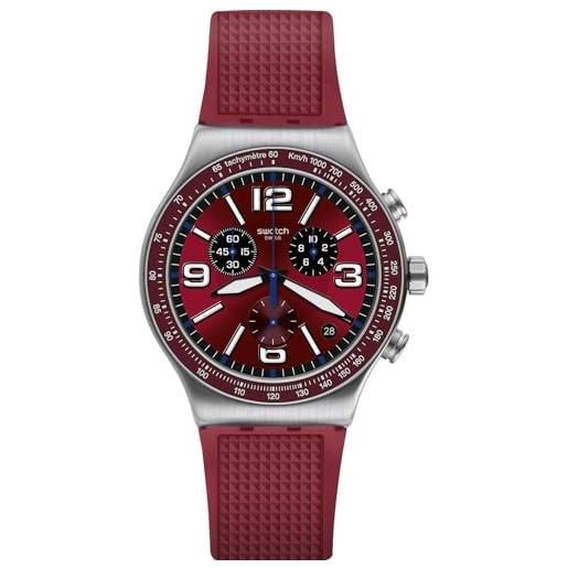 Swatch orologio analogico quarzo svizzero uomo con cinturino in silicone yvs464