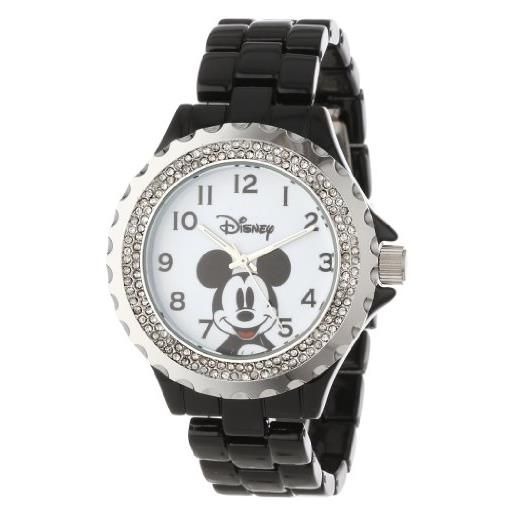Disney orologio analogico del braccialetto del quarzo della scintilla dello smalto adulto, nero, orologio dello smalto, nero, orologio topolino smalto