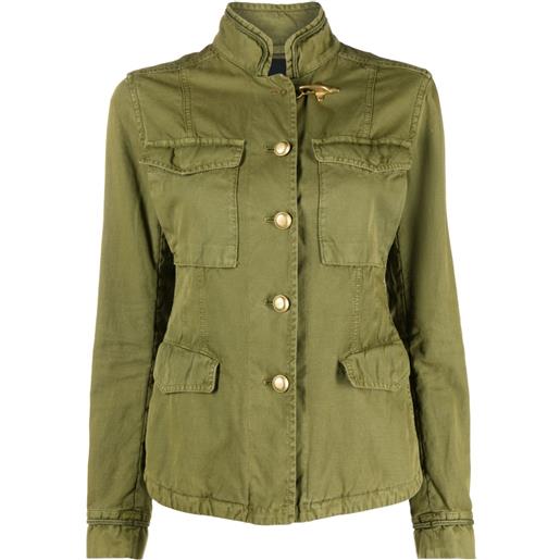 Fay giacca stile militare sahariana - verde
