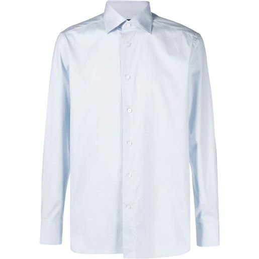 Zegna camicia con colletto ampio - blu