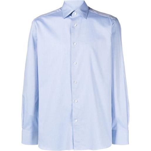 Zegna camicia con colletto ampio - blu