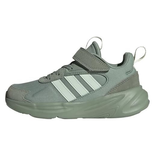 adidas ozelle, scarpe da corsa unisex - bambini e ragazzi, silver green linen green off white, 39 1/3 eu