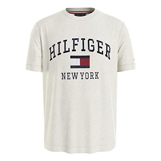 Tommy Hilfiger mw0mw28218ybr modern varsity - maglietta, bianco, m