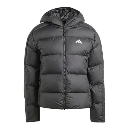 adidas essentials - piumino da donna a 3 strisce, con cappuccio, colore: nero, nero, xxs